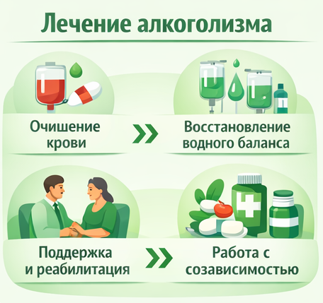 лечение алкоголизма в Лодейном Поле этапы